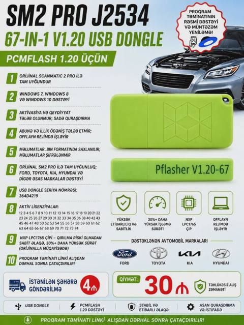 Avtodiaqnostika cihazı SM2 Pro J2534 67-in-1 USB Dongle — 30 ₼ · Ленкорань · Avto Avtodiaqnostika cihazı SM2 Pro J2534 67-in-1 USB Dongle — Ленкорань