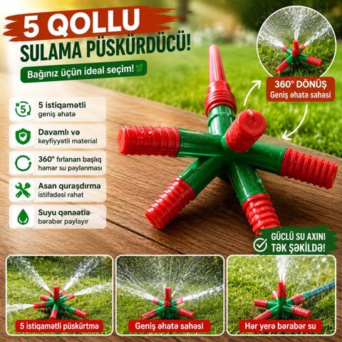 Bağ suvarılma püskürdücü 001, 5 ucluq, plastik, qırmızı-yaşıl — 3.49 ₼ · Баку · Mallar Bağ suvarılma püskürdücü 001, 5 ucluq, plastik, qırmızı-yaşıl — Баку