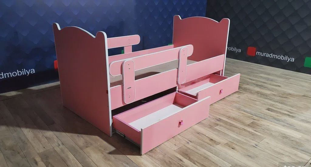 Uşaq çarpayı Açıq qırmızı rəng — Mebel, Bakı (3)