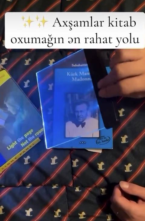 LED işıqlı panel kitab oxumaq ucun ideal vasite.Telebeler kitab — Baku