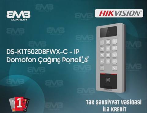 IP domofon çağırış paneli Hikvision DS-K1T502DBFWX-C — Баку