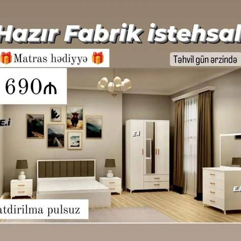 Yataq otağı dəsti – Hazır fabrik istehsalı Dəst tərkibi: - Çarpayı — Баку