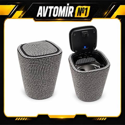 Avtomobil üçün daşlı LED işıqlı külqabı — gümüşü və qara Keyfiyyətli — Bakı