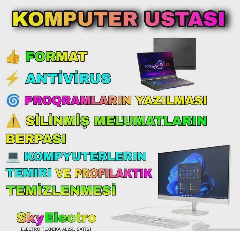 Kompüter və noutbuk təmiri xidməti — Aparatların təmiri və quraşdırılması, Bakı