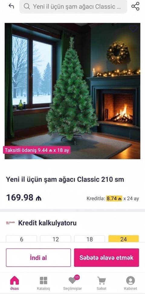Sonu 50 Yeni il üçün Şam Ağacı Classic – 210 sm - Hündürlük: 210 sm — Bakı
