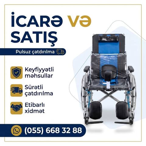 İcarə və satış – çoxfunksiyalı əlil arabası Xüsusiyyətlər: - Rahat — Баку