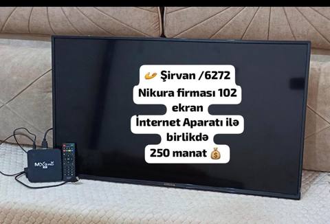 Nikura televizor, 102 sm (40") ekran. Paketə internet aparatı (MXQ Pro — Ширван