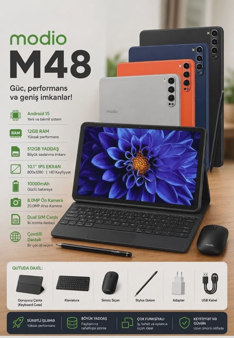 Planşet Modio M48 512 GB /12 GB — Elektronika, Bakı
