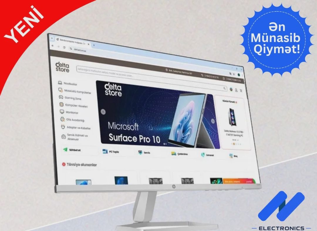 Monitor HP Series 5 24 düym FHD 524sf (Qara) — Monitorlər, Bakı (2)