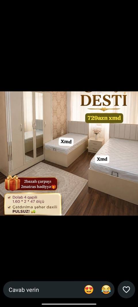 2 təknəfərlik çarpayı, Yeni — Digah