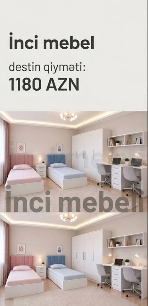 Oğlan və qız üçün, Yeni, 2 təknəfərlik çarpayı — Bakı