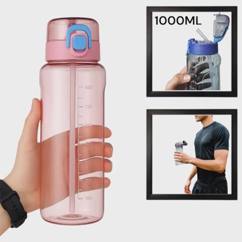 İdman su qabı WS1265, çəhrayı-şəffaf, 1000 ml — 13.5 ₼ · Баку · Fitness və yoqa İdman su qabı WS1265, çəhrayı-şəffaf, 1000 ml — Баку