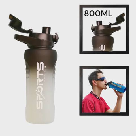 İdman su qabı Sports WS1302, şəffaf-qara, 800 ml — Баку