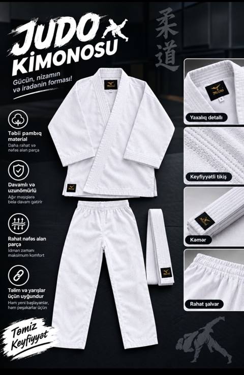 Judo kimonosu – gücün, nizamın və iradənin forması - Təbii pambıq — Saray