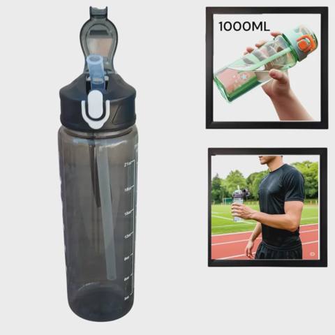 İdman su qabı WS1276, şəffaf/qara, 1000 ml — 13.5 ₼ · Баку · Fitness və yoqa İdman su qabı WS1276, şəffaf/qara, 1000 ml — Баку