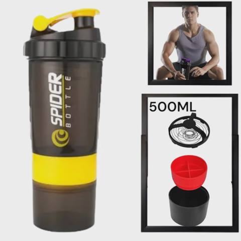 Şeyker Spider, plastik, boz/sarı, 3 hissəli, 500 ml — Баку