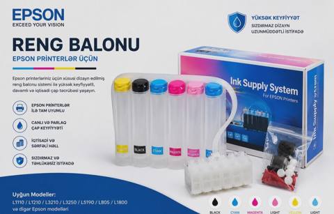 Printer üçün 4 rəngli Cıss rəng balonu — Baku