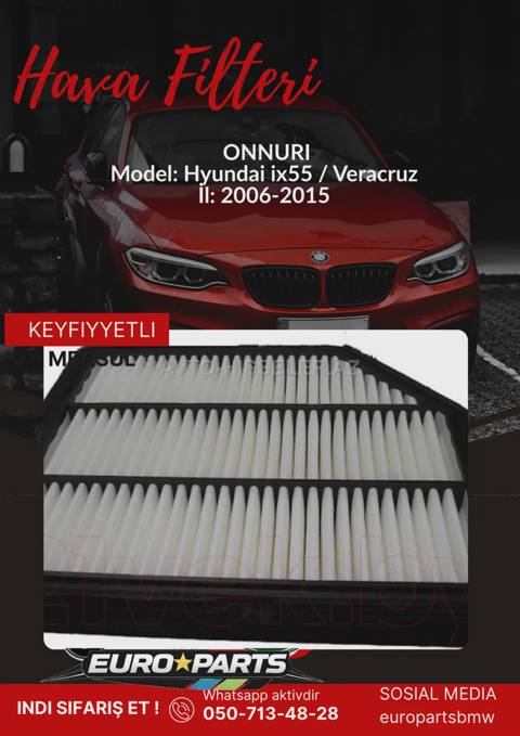 Hyundai ix55 / Veracruz hava filteri Onnurı GFAH-068 — 13.2 ₼ · Baku · Avtomobil filtərləri Hyundai ix55 / Veracruz hava filteri Onnurı GFAH-068 — Baku