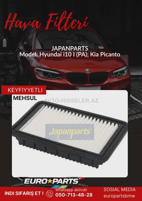 Hyundai i10 I (PA) hava filteri Japanparts FAK29S — Baku