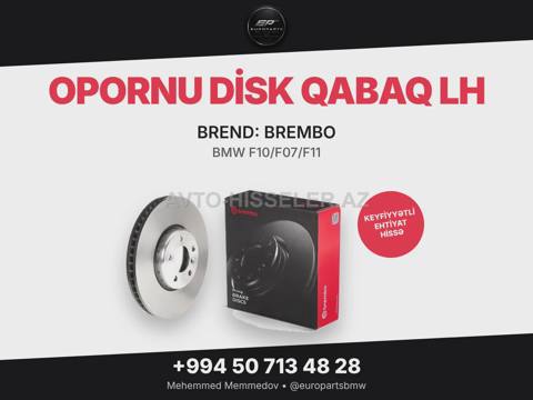 BMW F10/F07/F11 opornu disk qabaq lh brembo 09C40513 — Baku