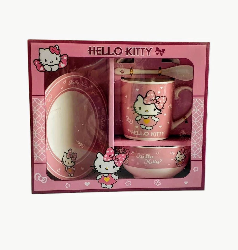 Qab-qacaq dəsti Hello kitty, keramika, çəhrayı, 4 parça — Mallar, Bakı