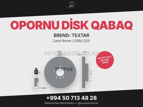 Land rover/range rover L319/L320 opornu disk qabaq textar 92134505 — Baku