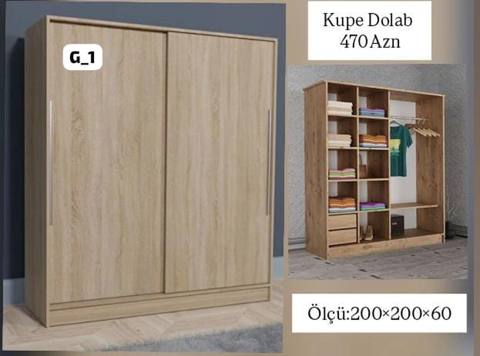 Kupe dolab – 470 AZN - Model: G_1 - Rəng/tekstura: açıq palıd (ağac — Digah