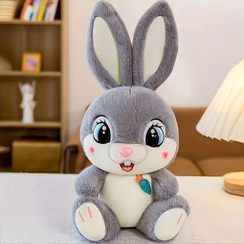 Yumşaq oyuncaq Bunny Dovşan 1 ədəd, Sevimli, Pluş, Boz - miks1042 — Баку