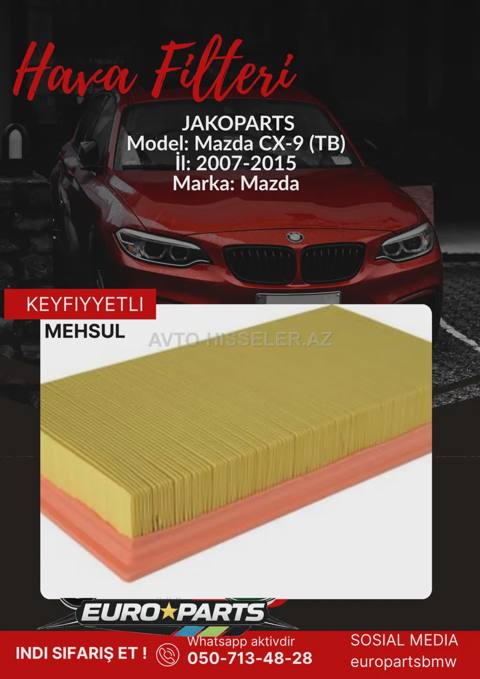 Mazda CX-9 (TB) hava filteri Jakoparts J1323060 — Баку
