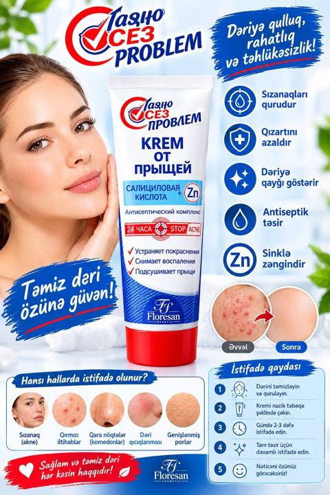 Ləyaqət SƏZ Problem – sızanaq əleyhinə krem Xüsusiyyətlər — Baku