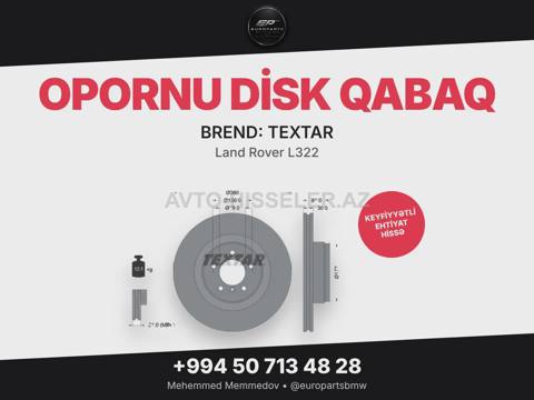 Land rover/range rover L322 opornu disk qabaq textar 92178403 — Bakı