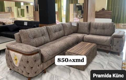 Pramida Künc divan dəsti - Geniş L formalı künc divan: yumşaq — Баку