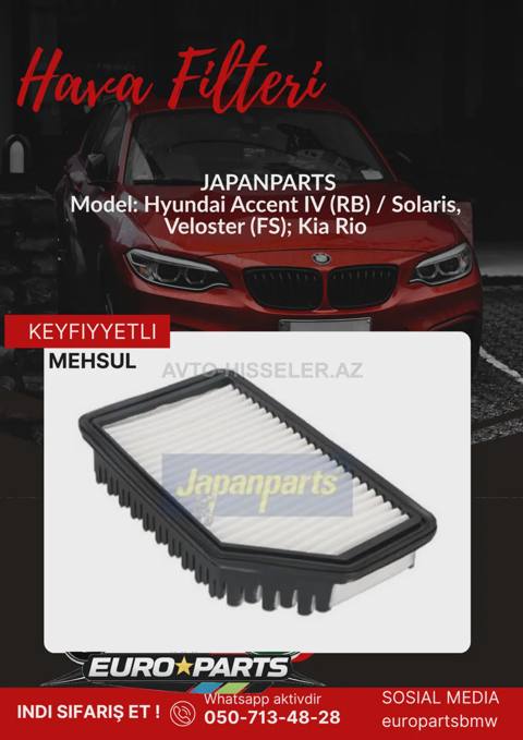 Hyundai Accent IV (RB) / Solaris hava filteri Japanparts FAK31S — Baku