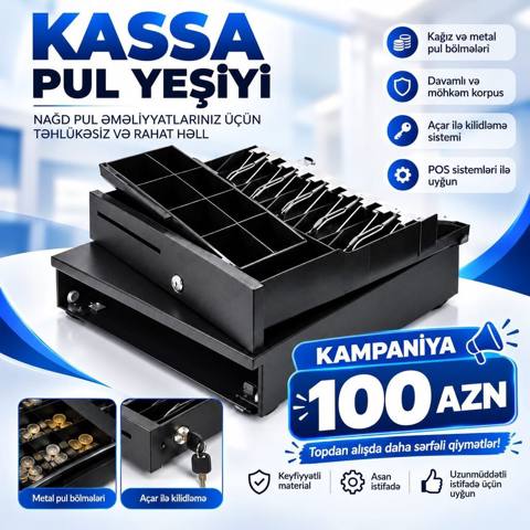 Kassa pul yeşiyi – nağd pul əməliyyatları üçün təhlükəsiz və rahat — Баку