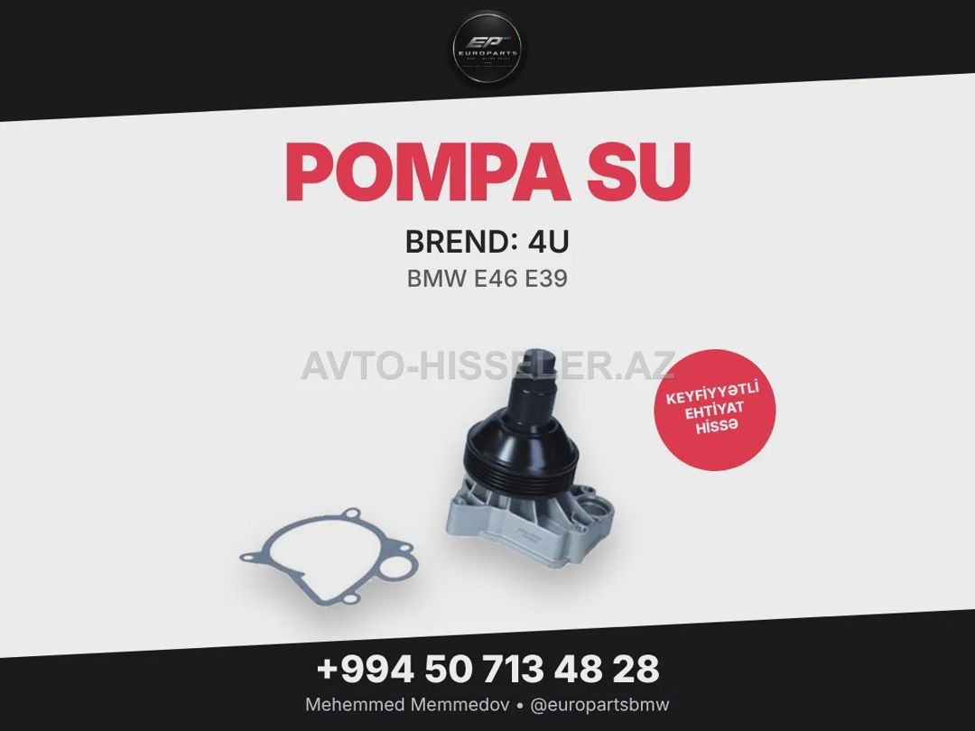 BMW E46/E39 su pompası 4U .13610 bw — Ehtiyat hissələri, Bakı
