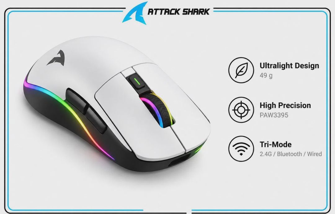 Oyun siçanı Attack Shark X5 RGB Black — Elektronika, Bakı