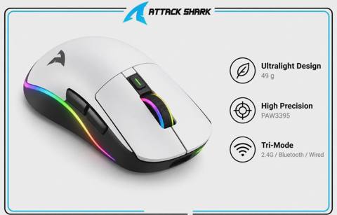 Oyun siçanı Attack Shark X5 RGB Black — Баку