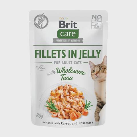 Brit Care Cat Fillets in jelly Wholesome Tuna, jele içində ton balığı ilə file, 85 q — Баку