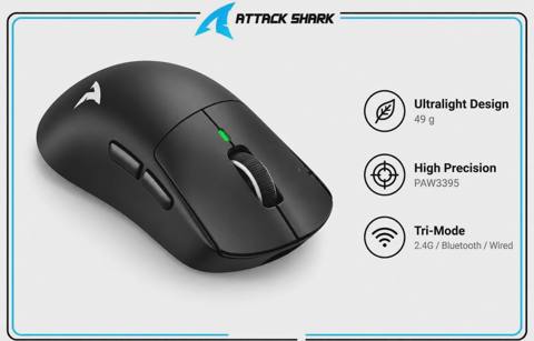 Oyun siçanı Attack Shark X2 Pro Black — Baku