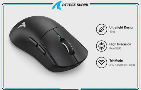 Kompüter siçanı Attack Shark X3 Pro Black — Baku