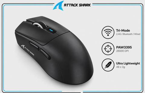 Oyun siçanı Attack Shark X8 Pro Black — Baku