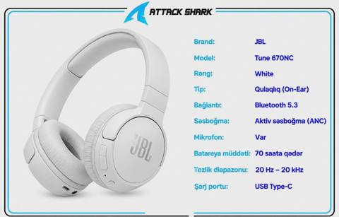 Qulaqlıq JBL Tune 670NC — Баку