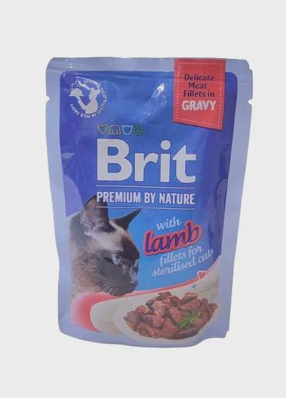 Brit Premium Cat Delicate Fillets in Gravy with Lamb for Sterilised, sterilizasiya olunmuş pişiklər üçün yaş yem, sousda quzu əti ilə, 85 q — Баку