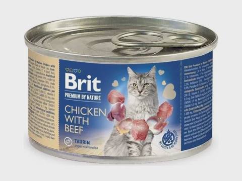 Brit Premium by Nature Cat Chicken&Beef, toyuq və mal əti, 200 q — Баку