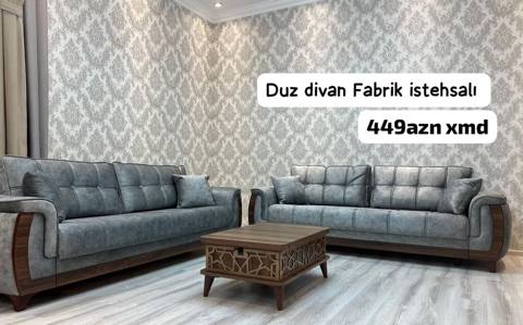 Düz divan – fabrik istehsalı - Material: Yumşaq, dayanıqlı parçalı — Баку