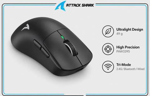 Oyun siçanı Attack Shark X3 Black — Baku