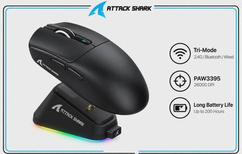 Oyun siçanı Attack Shark G3 Pro Black — Baku