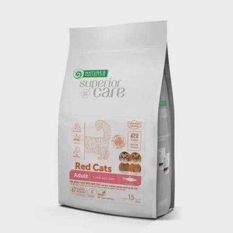Nature’s Protection Superior Care Red Cats GF with Herring Adult all breeds, qırmızı və qəhvəyi tüklü pişiklər üçün quru yem, siyənək balığı ilə, 1.5 kq — Баку