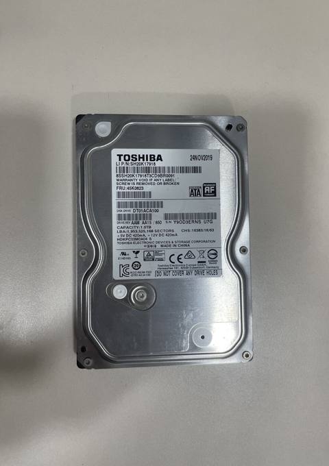 Daxili Sərt disk (HDD) Toshiba, 1 TB, 7200 RPM, 3.5", İşlənmiş — Bakı