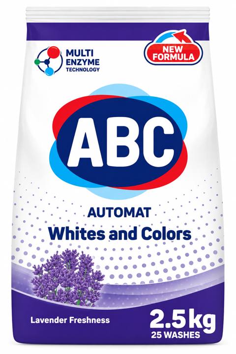 Yuyucu toz ABC Automat White & Color Lavender Freshness, ağ və rəngli çamaşır, avtomat, 2.5 kq — Bakı